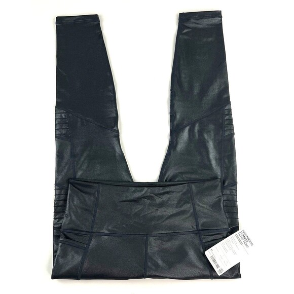 Athleta Inclination Moto Shimmer Tight Powervita 27" Black Womens Size M NWT - Picture 7 of 10